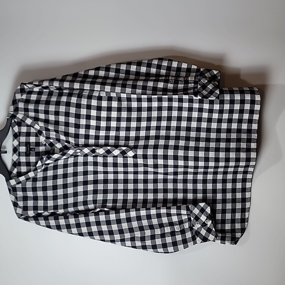 Duplicate listing. Talbots Black & White Plaid/Check Half Button up Top - Picture 8 of 14